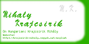 mihaly krajcsirik business card